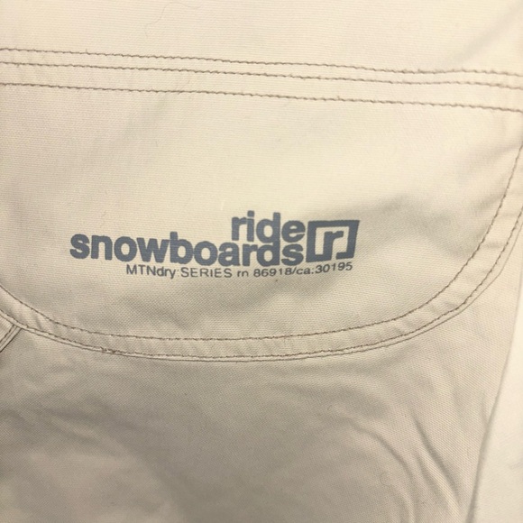 RIDE SNOWBOARD PANTS WATERPROOF KHAKI TAPERED SEAMS ADJUSTABLE WAIST SZ WOMEN M - Picture 7 of 16